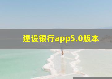 建设银行app5.0版本