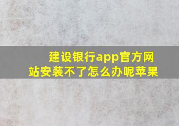 建设银行app官方网站安装不了怎么办呢苹果