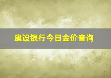 建设银行今日金价查询