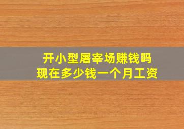 开小型屠宰场赚钱吗现在多少钱一个月工资