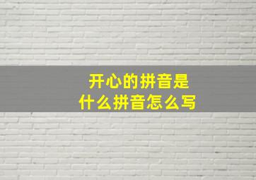 开心的拼音是什么拼音怎么写