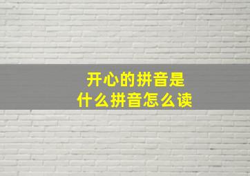 开心的拼音是什么拼音怎么读