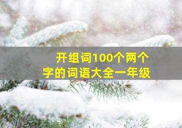 开组词100个两个字的词语大全一年级