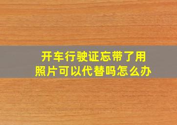 开车行驶证忘带了用照片可以代替吗怎么办