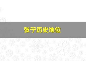 张宁历史地位