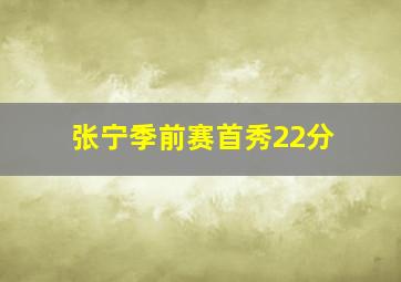 张宁季前赛首秀22分