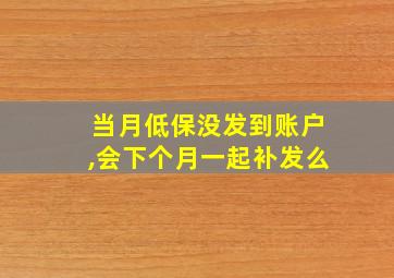 当月低保没发到账户,会下个月一起补发么