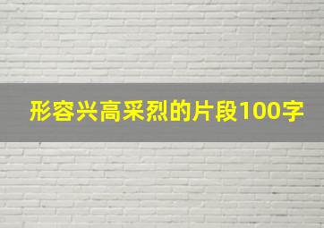 形容兴高采烈的片段100字