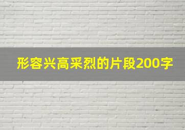 形容兴高采烈的片段200字