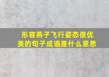 形容燕子飞行姿态很优美的句子成语是什么意思