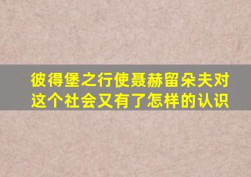 彼得堡之行使聂赫留朵夫对这个社会又有了怎样的认识