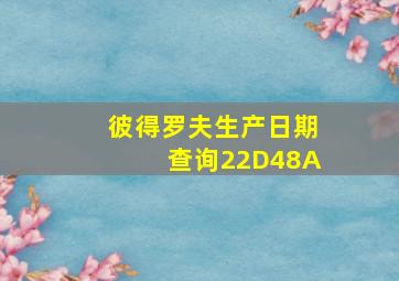 彼得罗夫生产日期查询22D48A