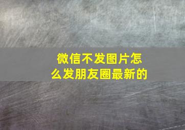 微信不发图片怎么发朋友圈最新的