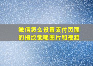 微信怎么设置支付页面的指纹锁呢图片和视频