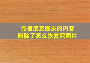 微信朋友圈发的内容删除了怎么恢复呢图片