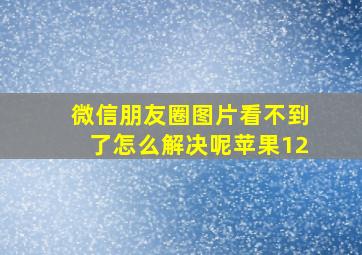 微信朋友圈图片看不到了怎么解决呢苹果12