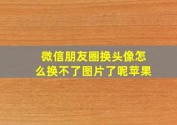 微信朋友圈换头像怎么换不了图片了呢苹果