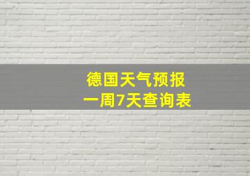 德国天气预报一周7天查询表