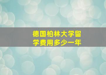 德国柏林大学留学费用多少一年