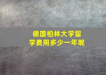 德国柏林大学留学费用多少一年呢