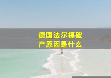 德国法尔福破产原因是什么