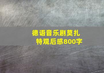 德语音乐剧莫扎特观后感800字