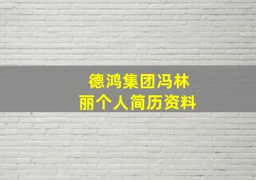 德鸿集团冯林丽个人简历资料