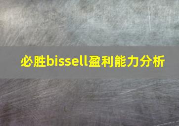 必胜bissell盈利能力分析