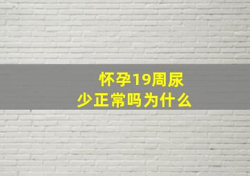 怀孕19周尿少正常吗为什么