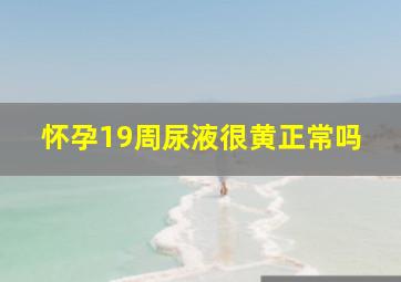 怀孕19周尿液很黄正常吗