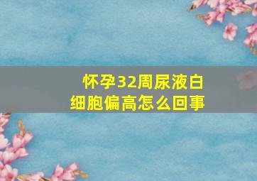 怀孕32周尿液白细胞偏高怎么回事