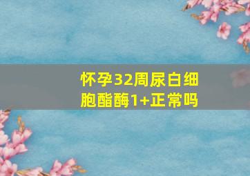 怀孕32周尿白细胞酯酶1+正常吗