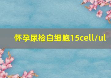 怀孕尿检白细胞15cell/ul