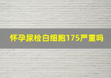 怀孕尿检白细胞175严重吗