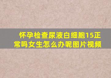 怀孕检查尿液白细胞15正常吗女生怎么办呢图片视频