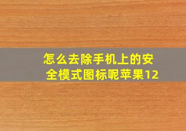 怎么去除手机上的安全模式图标呢苹果12