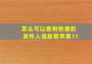 怎么可以查到快递的发件人信息呢苹果11