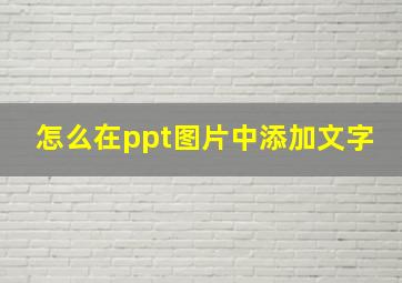 怎么在ppt图片中添加文字