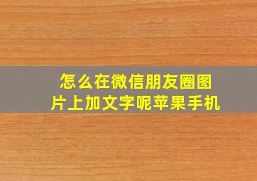 怎么在微信朋友圈图片上加文字呢苹果手机