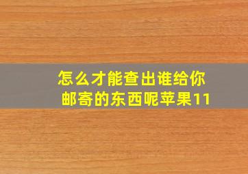 怎么才能查出谁给你邮寄的东西呢苹果11