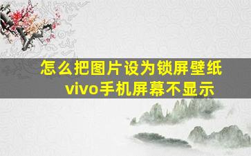 怎么把图片设为锁屏壁纸vivo手机屏幕不显示