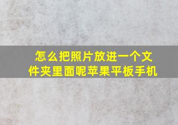 怎么把照片放进一个文件夹里面呢苹果平板手机