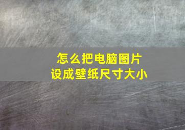 怎么把电脑图片设成壁纸尺寸大小