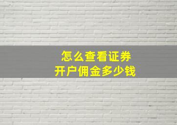 怎么查看证券开户佣金多少钱