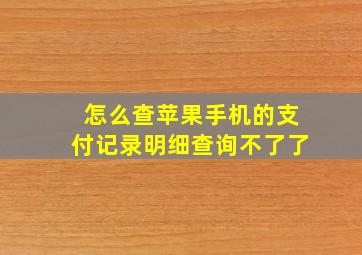 怎么查苹果手机的支付记录明细查询不了了