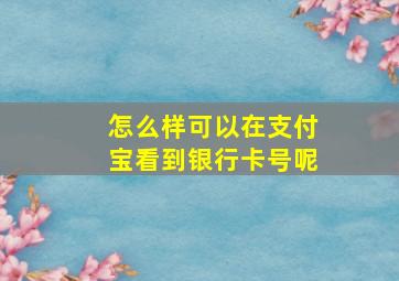 怎么样可以在支付宝看到银行卡号呢