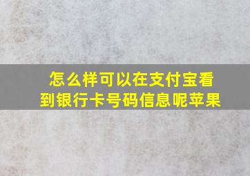 怎么样可以在支付宝看到银行卡号码信息呢苹果