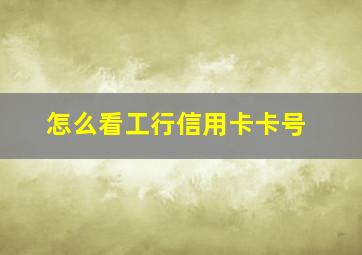 怎么看工行信用卡卡号