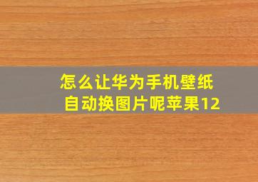 怎么让华为手机壁纸自动换图片呢苹果12