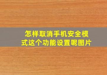 怎样取消手机安全模式这个功能设置呢图片